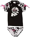 Teenie Wahine Girls 2-6x Rashguard Set, Black