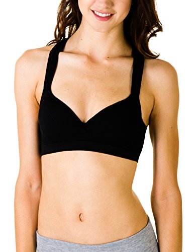 Caramel Cantina Juniors Racerback Push up Sports Bra with Mesh Stripes