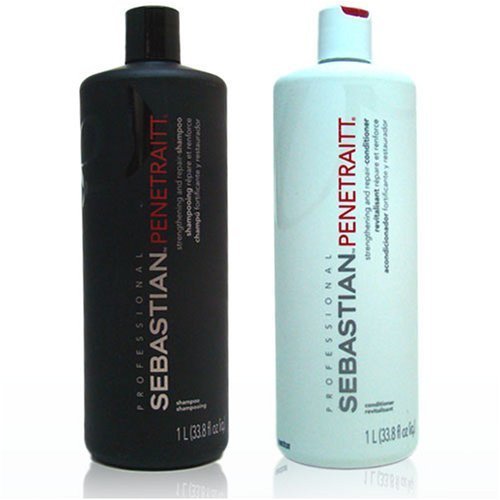 Sebastian Penetraitt Strengthening and Repair Shampoo & Conditioner Liter Set (33.8 oz)