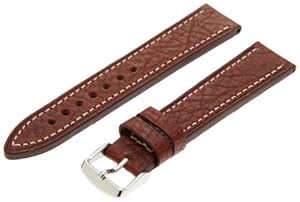 Hadley-Roma Men MSM894RB-200 20-mm Brown Genuine Leather Watch Strap