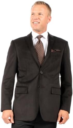 50L Ferrecci Premium Mens Brown Pin Slim Fit Velvet Blazer