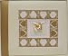 Traditional Photograph Album Gold & Ivory Heart Design with Goldtone Heart Charm