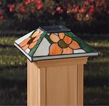 4x4 Solar Tiffany Style Sunflower Post Cap [CAPITOL CITY LUMBER]