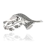 Sterling Silver Marcasite Flowers Pin