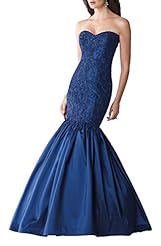 Strapless Sweetheart Dropped   Waistline Mermaid Cocktail Full-Skirt Beaded Gathered Lace Silk/Taffeta Wedding Dress  with a Brush/Sweep Train 