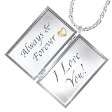 41c6zs mxdL. SL160  Always & Forever, I Love You Engraved Letter Locket Diamond Necklace: Romantic Jewelry Gift by The Bradford Exchange