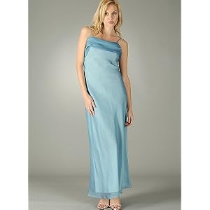 Metallic Shimmer Bias-Cut Formal for Bridesmaid Formal Prom