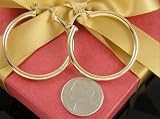 Large 14K Gold Filled Smooth Hoop Earrings 3mm Hoops Silky