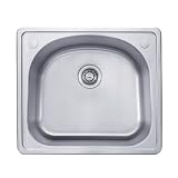Kraus KTM24 25-Inch Topmount Single Bowl 18 Gauge Kitchen Sink, Stainless Steel