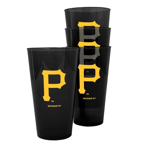 MLB Pittsburgh Pirates 16-Ounce Colored Plastic Pints (4 Pack)