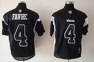 Vikings #4 Brett Favre Black Shadow Stitched Football Game Jersey
