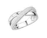 Elements Sterling Silver R702 52 Ladies 1/2 Diamond cut Crossover Kiss Ring