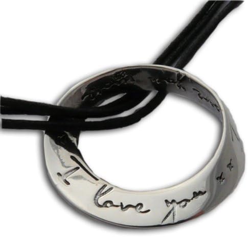 Shanti Boutique I Love You More Necklace Sterling Silver with 16-17" adjustable necklace Black