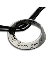 Shanti Boutique I Love You More Necklace Sterling Silver with 16-17" adjustable necklace Black