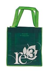 Pack of 50 Green Reusable Recycling Eco-Friendly Tote Bags 13.5" x 12.5"