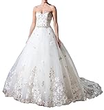 DAPENE® Women's Sweetheart Neckline Beading Chapel Custom Bride Wedding Dress