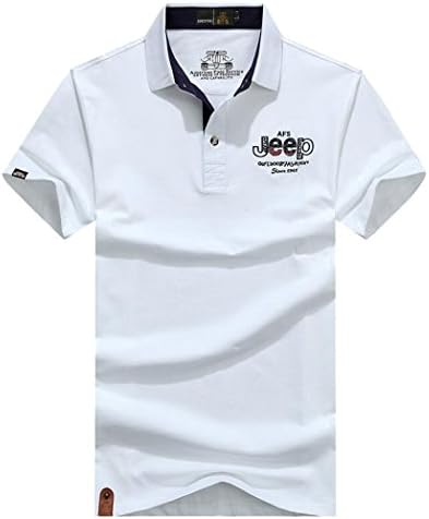 Younet Men's Casual Jeep Short Sleeve Cotton Polo T-shirts White 2XL