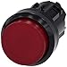 Siemens 3SU10010BB200AA0 Illuminated Pushbutton, Plastic, IP66, IP67, IP69K Protection Rating, Black Plastic, 22mm, Red