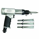 Astro Pneumatic 4336 ONYX Heavy Duty Long Barrel Air Hammer with 4-Piece Chisels