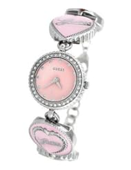 GUESS U11680L1 silver tone pink dial stainless steel bracelet women watch NEW