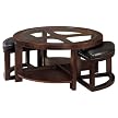 Evanna Cocktail Table with a Pair of Ottoman and Round End Tables