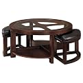 Evanna Cocktail Table with a Pair of Ottoman and Round End Tables