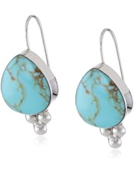 Sterling Silver Inlay Teardrop Earrings with Beads
