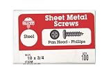 Hillman #80066 100PK 10x3/4 Metal Screw