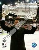 Mario Lemiuex Pittsburgh Penguins NHL 8x10 Photograph 2009 Stanley Cup Finals Holding Cup