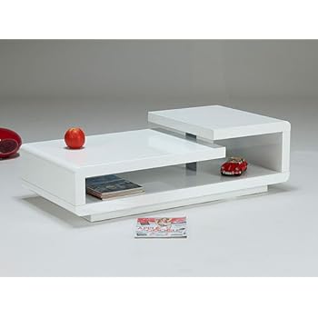 Table basse LUSIA 120x60 en MDF blanc