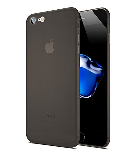 TOZO for iPhone 7 Case [0.35mm] Ultra-Thin [ Perfect Fit ] World s Thinnest Hard Protect Case Back Cover Bumper [ Semi-transparent ] Lightweight for iPhone 7 4.7 inch [Matte black]