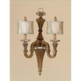 AF Lighting 6461-2W Dark Antique Gold Amity Tuscan Two Light Up Lighting Wall Sconce from the Amity