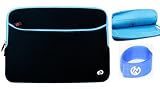 PANASONIC DVD-LS86 8.5 Portable DVD Player Case Blue Accent Zipper Slip Bag + EnvyDeal Velcro Cable Tie
