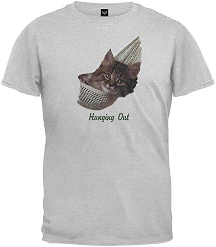 Kitten In Hammock Heather Gray T-Shirt - Small