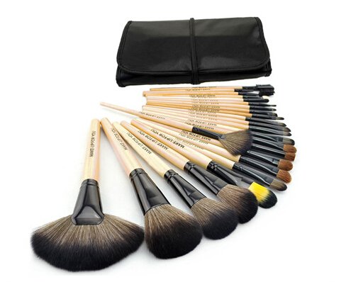 Roll up case 24pcs kit professional makeup brush set co…