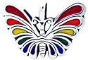 Gay Rainbow Butterfly Silver Tone Pewter Pendant Necklace