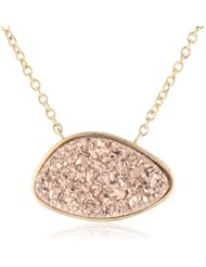 Marcia Moran "Copper" Gold Plated Horizontal Organic Shaped Pendant Necklace, 17.5"