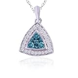 1/4 Ctw Blue Diamond 14K White Gold Fashion Pendant
