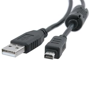 eForCity Olympus CB-USB5 / USB6 Compatible USB Data Cable w/ Ferrite, Black