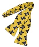Michigan Bow Tie - University of Michigan Maize Hand-Tied Bow Tie with M Logo