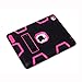 MagicSky Rugged Hybrid Dual Layer Full Body Protective Case with Kickstand for iPad 2, iPad 3 and iPad 4, Hot Pink / Black