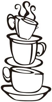 Stylish Coffee Cup Living Room Wall Post Wall Decal Mural Sitting Room Decors Sticker Decorative