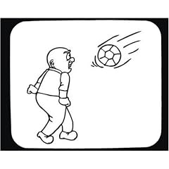 Mauspad mit der Grafik: Athleten, Schreien, Europa, warten, Fu�ball, spielen, Menschen, Finnland, aufgeregt, Kugel, "black and white", Sport