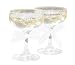 Hortense B. Hewitt Wedding Accessories, Champagne Toasting Glasses Printed Bride and Groom, White Bows, Set of 2