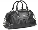 Coach 15447BLK Leather Large Ashley Sabrina Duffle Satchel Bag Purse Tote Black
