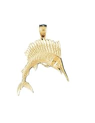 Dazzlers Solid 14k Gold Marlin Sailfish Charm Pendant Available in three colors from jewelsberry (weights: 6.4 grams only)