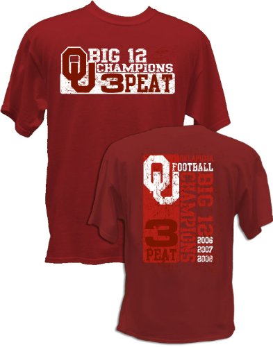 Buy University of Oklahoma Sooners - 2008 Big 12 Twelve Champions 3peat T tee shirt