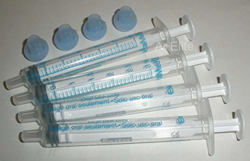 BAXA ExactaMed Oral Liquid Medication Syringe 3cc/3mL 4/PK Clear Medicine Dose Dispenser With Cap Exacta-Med BAXTER Comar Latex Free by Baxa