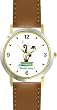 Siamese Cat in Litter Box - Cat Cartoon or Comic - JP Animal - WATCHBUDDY&reg; DELUXE TWO-TONE THEME WATCH - Arabic Numbers - Brown Leather Strap-Size-Children's Size-Small ( Boy's Size & Girl's Size )