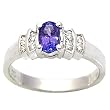 14K White Gold Tanzanite and Diamond Ring
